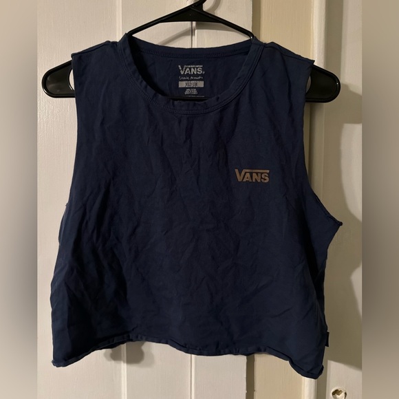 Vans Women's Dark Blue Crop Tank Top with Flower Lizzie Armanto - Picture 3 of 4